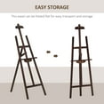 thumbnail image 3 of HOMCOM A-Frame Easel of Maximum Height 53", Holds Canvases Up to 43", Painting Studio Art Easel that Tilts up to 75° Degrees for Adults, Beginners, Students, Brown, 3 of 9