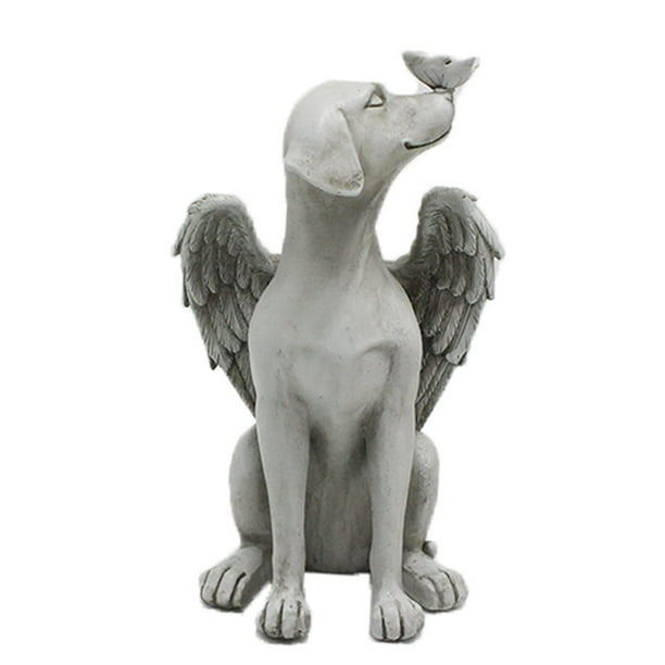 Estatua conmemorativa del perro ángel, piedras conmemorativas de mascotas para perros, regalos conmemorativos del perro ángel, regalos de fallecimiento de perros, regalo de pérdida de mascot