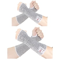 EvridWear 2 Pairs Arm Protection Sleeves, Level 5 Cut Resistant Sleeve Arm Protectors for Thin Skin, Work, Biting (S/M, With Thumb Hole)