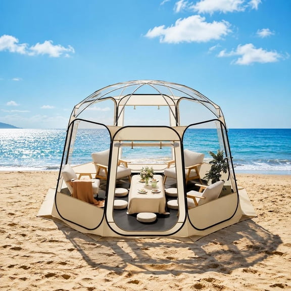 12 X 11.1 Ft Pop up Bubble Tent Clear Camping Dome Shelter with Windows for 10-12 Person Outdoor Garden Patio Backyard