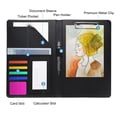 thumbnail image 3 of Uxcell A4 Business Portfolio PU Leather Padfolio Organizer Legal Document Folder Professional, Black, 3 of 6