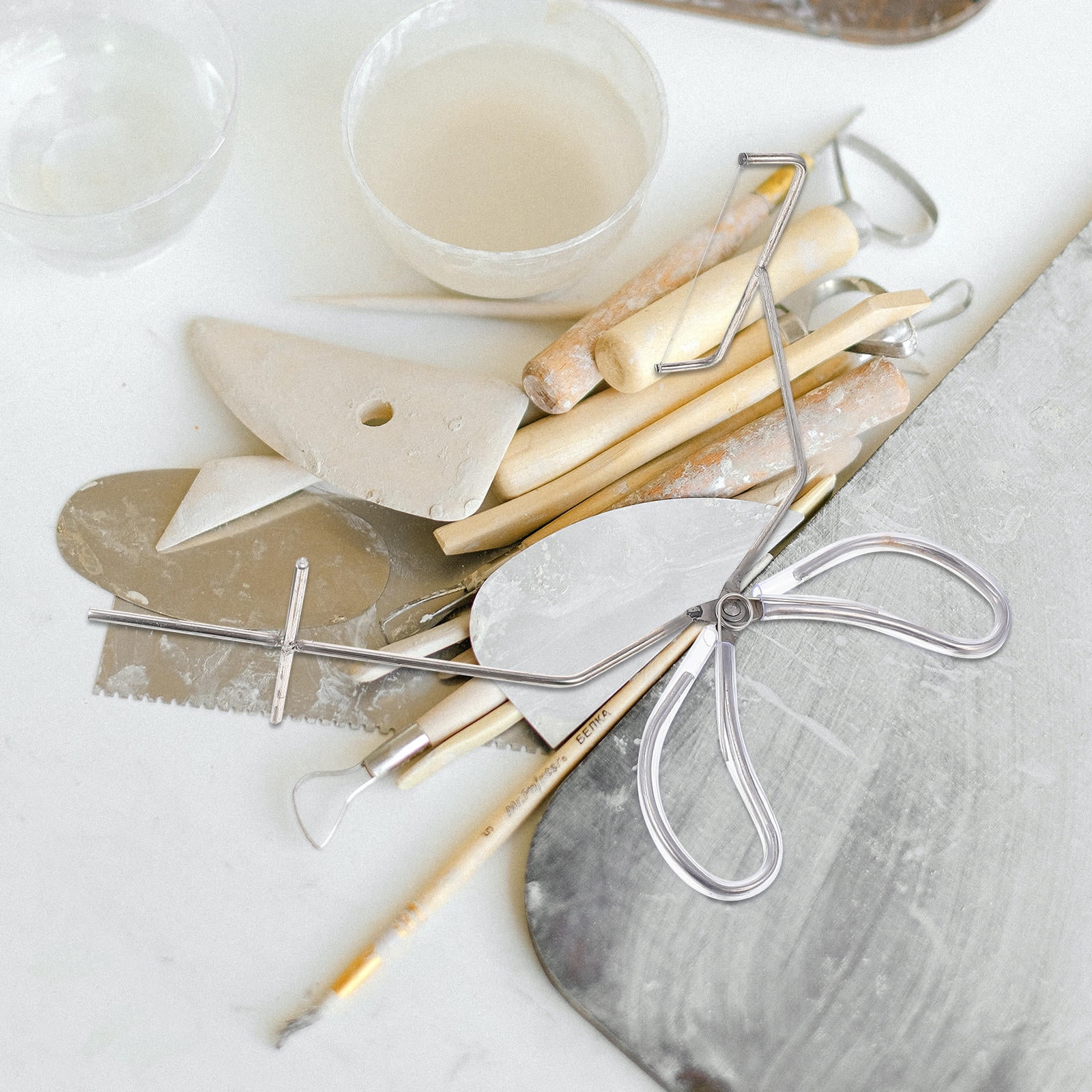PAMINGONO Glazing Tool for Pottery Ceramic Hobbyists Easy to Clean Stainless Steel 1Set