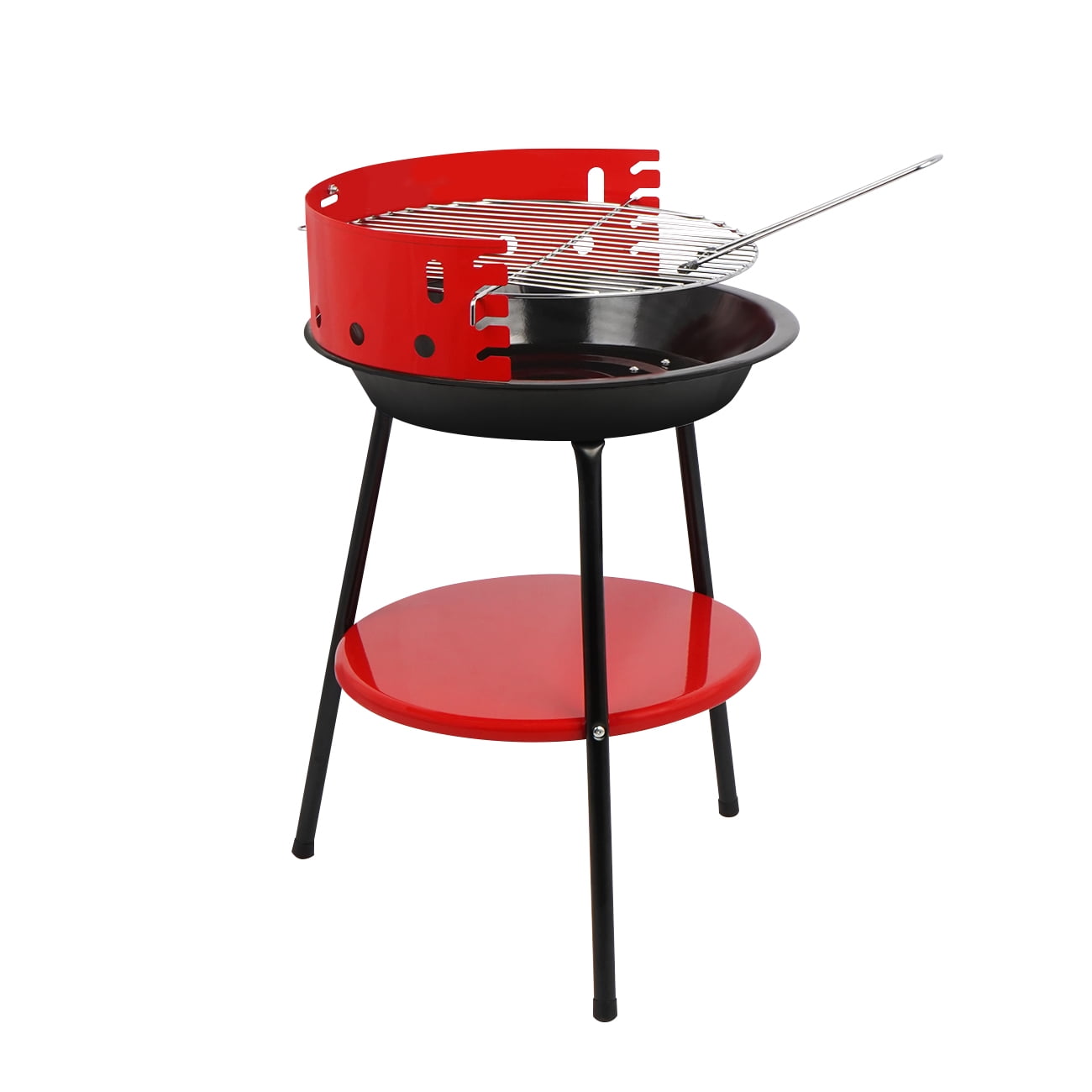 Linsen-outdoors Portable Charcoal Grills For Backyard & Camping Small BBQ Grill Outdoor Activity Red