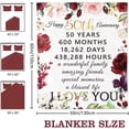thumbnail image 2 of LHSHID 25th Anniversary Blanket Gifts Gift for 25th Wedding Anniversary 25 Years of Marriage Gift for Ruby Wedding Anniversary for Couple Yess Wife Husband Dad Mom Back Throw Blanket 50x60in, 2 of 6