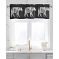 thumbnail image 2 of Black White Bear Kitchen Valances for Windows Farmhouse Linen Window Valance Curtain for Living Room Window Treatment Farmhouse Country Vintage Wood Grain Valance Rod Pocket Topper, 54 x 18 Inch, 2 of 6