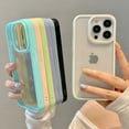 thumbnail image 2 of Transparent Candy Color Bumper Phone Case For iPhone 16 15 14 13 Mini 12 11 Pro Max XR XS X 7 8 Plus Soft Shockproof Back Cover Pink For iPhone15 Plus, 2 of 6