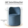 thumbnail image 5 of Swivel Upholstered Dining Chairs Set of 2 Kitchen Boucle Barrel Chairs Dining Room Living Room Navy, 5 of 8