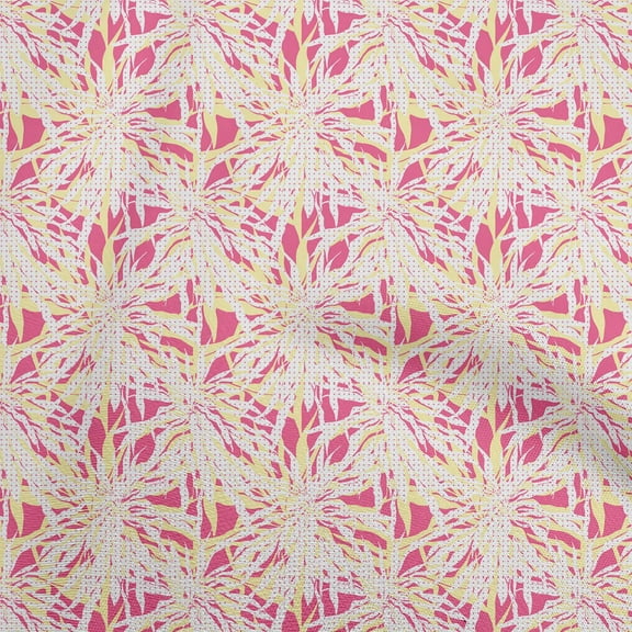 oneOone Cotton Cambric Pink Fabric Abstract Floral Quilting Supplies Print Sewing Fabric By The Yard 56 Inch Wide