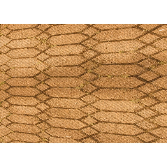 Ahgly Company Machine Washable Indoor Rectangle Transitional Beer Orange Area Rugs, 8' x 12'