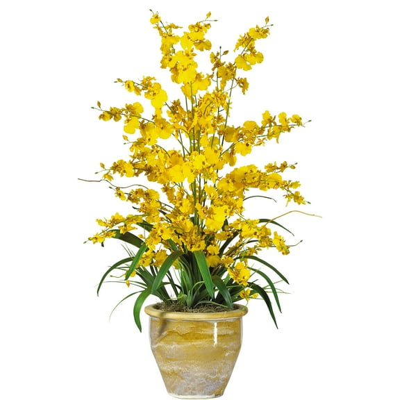 Nearly Natural Triple Dancing Lady Artificial Flower Arrangement, Yellow