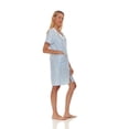 thumbnail image 3 of Lati Fashion Women Snaps Front Duster Short Sleeve Female Nightgowns & Sleepshirts Blue Size Large, 3 of 4