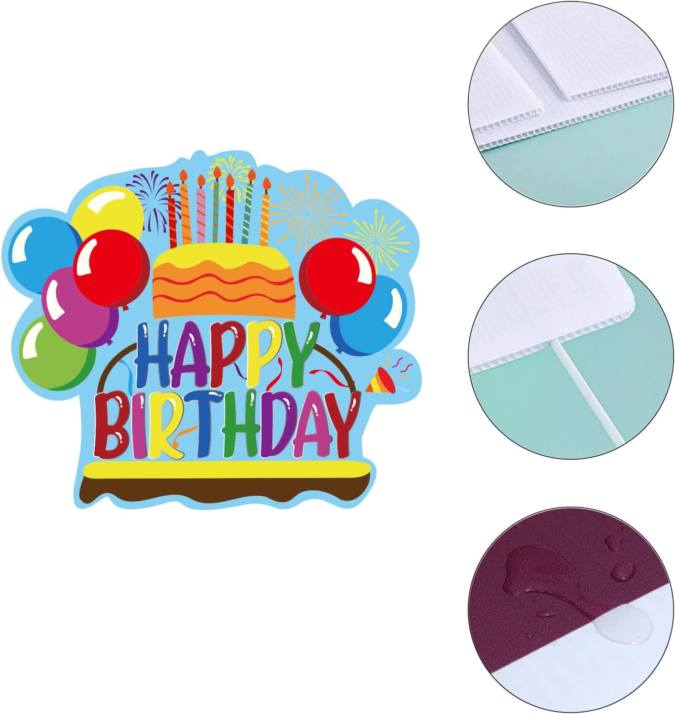 8Pack Happy Birthday Yard Signs Birthday Themed Party Supplies Birthday Decorations Outdoor Yard Signs Birthday Party Props Signs Birthday Home Lawn Yard Decorations
