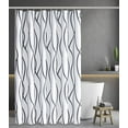 thumbnail image 2 of Extra Long Textured Fabric Shower Curtain 72 Inches Width by 84 Inches Length, Black Printed Dancing Bathroom Curtains Machine Washable, 2 of 6
