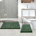thumbnail image 2 of Bathroom Rugs Sets 2 Piece, Ultra Soft Absorbent Bath mat Chenille Bathroom Rug, Antiskid Bath mats Washable Bathroom mat (20x32 inch + 16x24 inch) Dark Green, 2 of 6