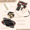thumbnail image 3 of FORMRS Women Crossbody Purse with Chain Strap Vegan Leather Shoulder Handbag, Red Flowers Pattern, 3 of 7