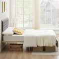 thumbnail image 5 of Homhougo—Bed Frame Full Size, Metal Platform Bed with Modern Velvet Button Tufted Headboard and Footboard, 5 of 7