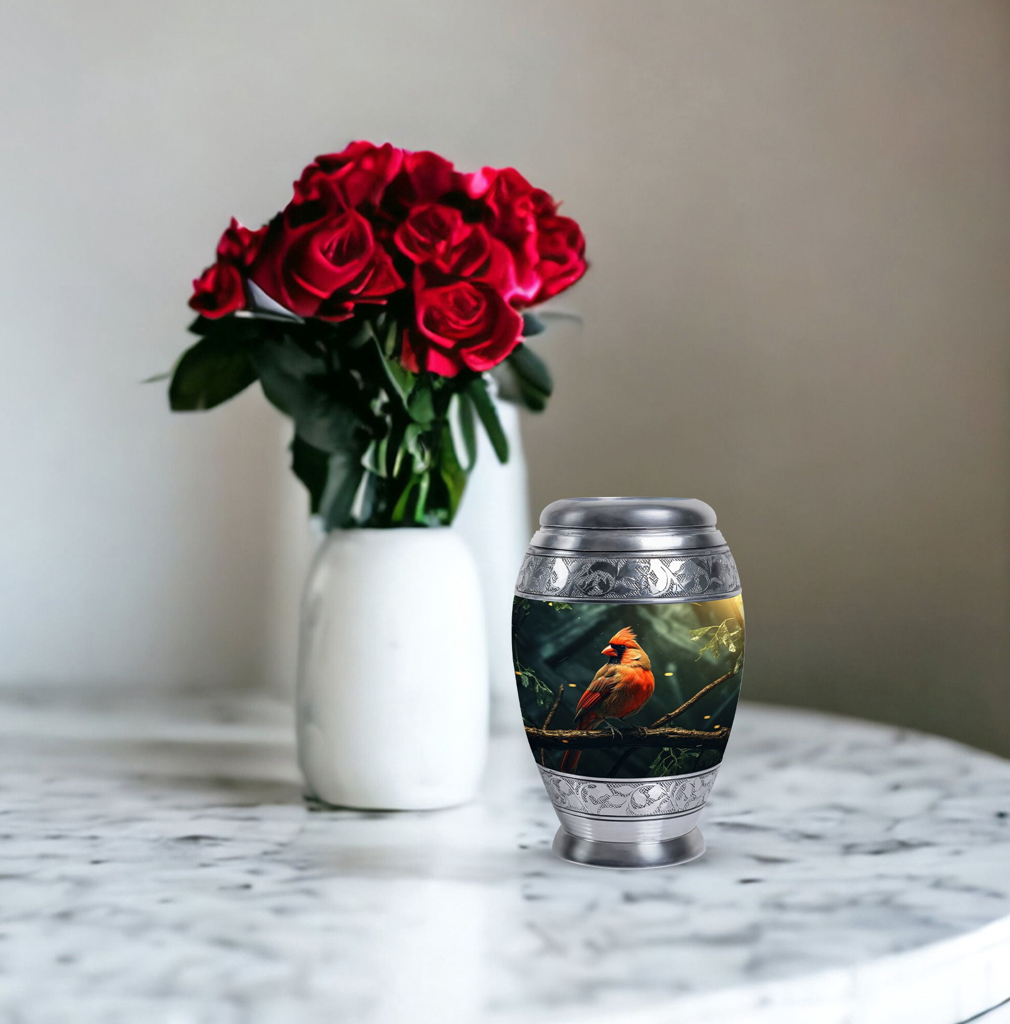 The Raven's Watch over Forgotten Realms Decorative Urns For Human Ashes - Classic Small Urn for Women's Ashes - Tiny Elegant Memorial for Human Remembrance - Cremation Urn - Memorial Gifts (3inch,4Pc)