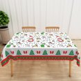 thumbnail image 6 of Nanqianyi Christmas Tablecloth Rectangle 54 x 72 Inch, Santa Claus XMAS Trees Washable Polyester Table Cloth for Holiday Dinner Party Decor, White, 6 of 9