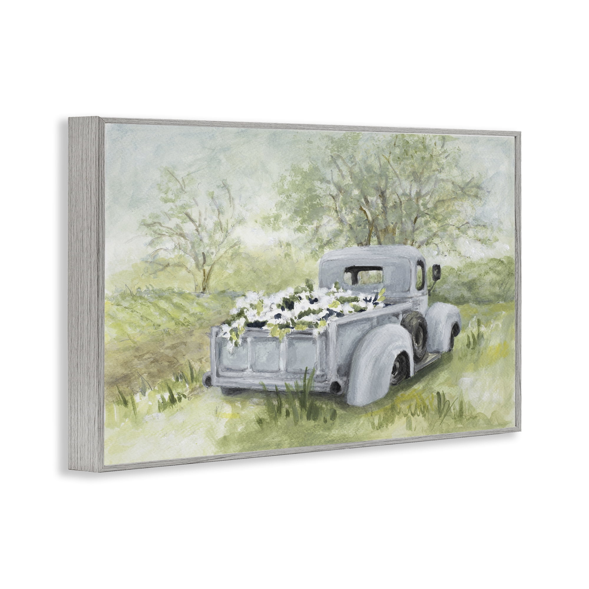 Stupell Industries Vintage Blue Truck Flower Sale Gray Framed Giclee Art, design by Lanie Loreth
