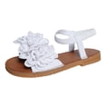 thumbnail image 6 of Rokment Women's 3D Lace Flower Flat Dress Sandals Boho Beach Summer Fashion Casual Low Heels Elastic Strap Slingback Walking Sandals for Comfortable Vacation White Size 6.5, 6 of 7