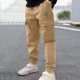 thumbnail image 2 of Zanarzt Toddler Toddler Boy Cargos Boys Cargo Pants Cotton Casual Pants Hiking School Sweatpants Joggers Khaki,3-4 Years, 2 of 6