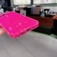 thumbnail image 6 of Compatible with iPhone 12 Pro Case 6.1 inch, Cute Neon Bright Color,Glitter Bling Thin Slim Shockproof Silicone Sparkly Case, Soft TPU Phone Case for Women Girl-Hot Pink, 6 of 12
