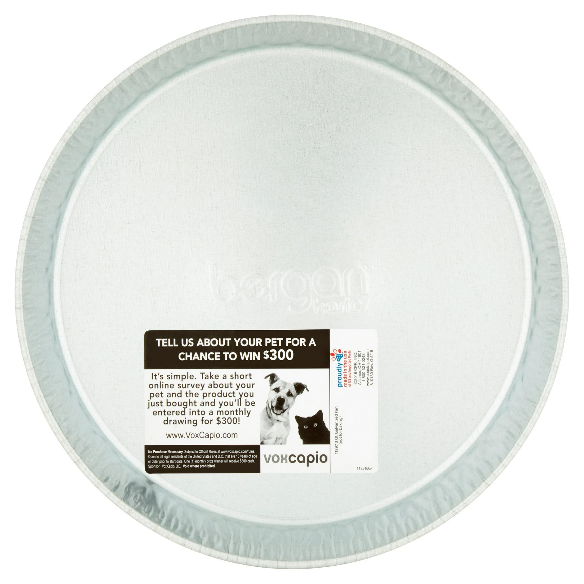 Bergan 3-Quart Galvanized Pet Feeder