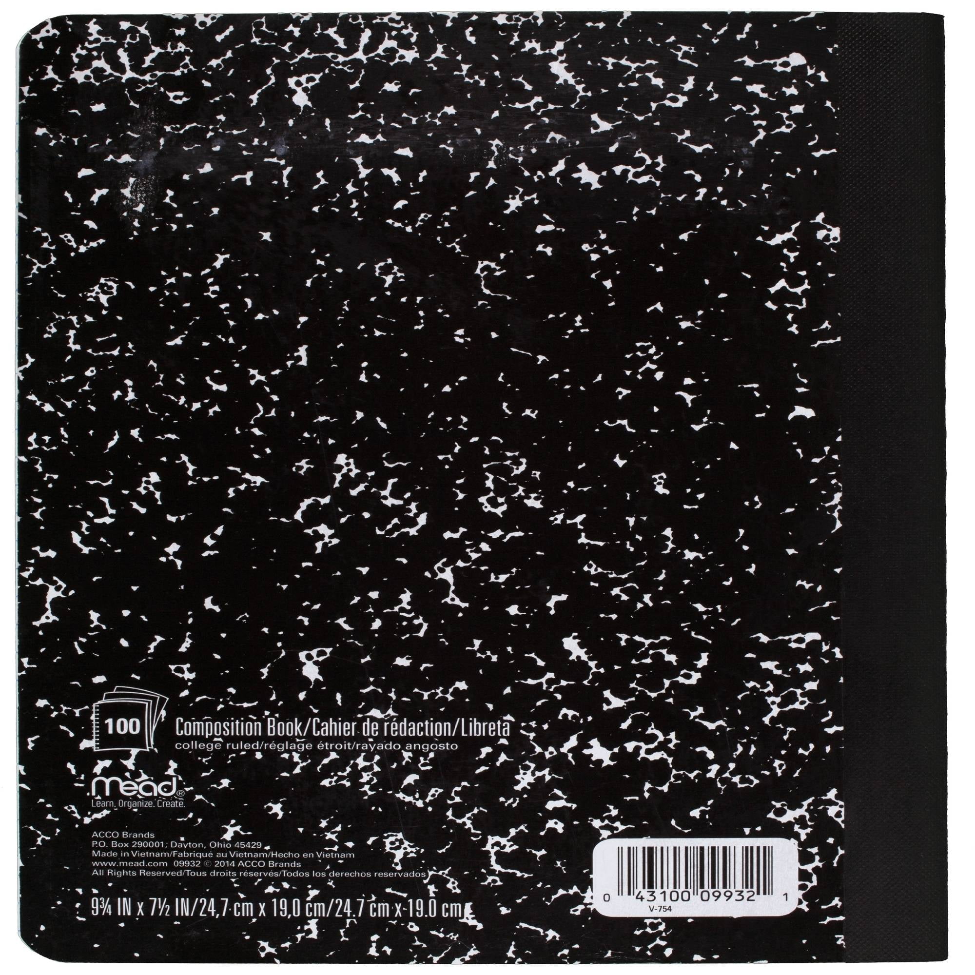 Mead Wireless Composition Book, College Rule, 93/4 x 71/2, White, 100