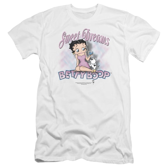 Betty Boop Sweet Dreams Premium Canvas T-Shirt Adult Slim Fit 30/1 White