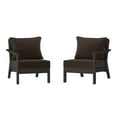 thumbnail image 2 of WestinTrends Avalon Outdoor Patio HDPE Loveseat Sofa with Patio Cushions, Black/Brown, 2 of 5