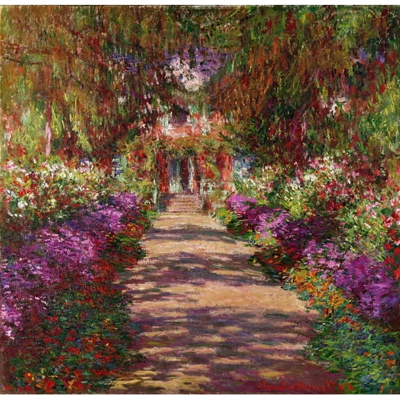 Monet "A Pathway in Monet's Garden" (1902) Glossy Poster