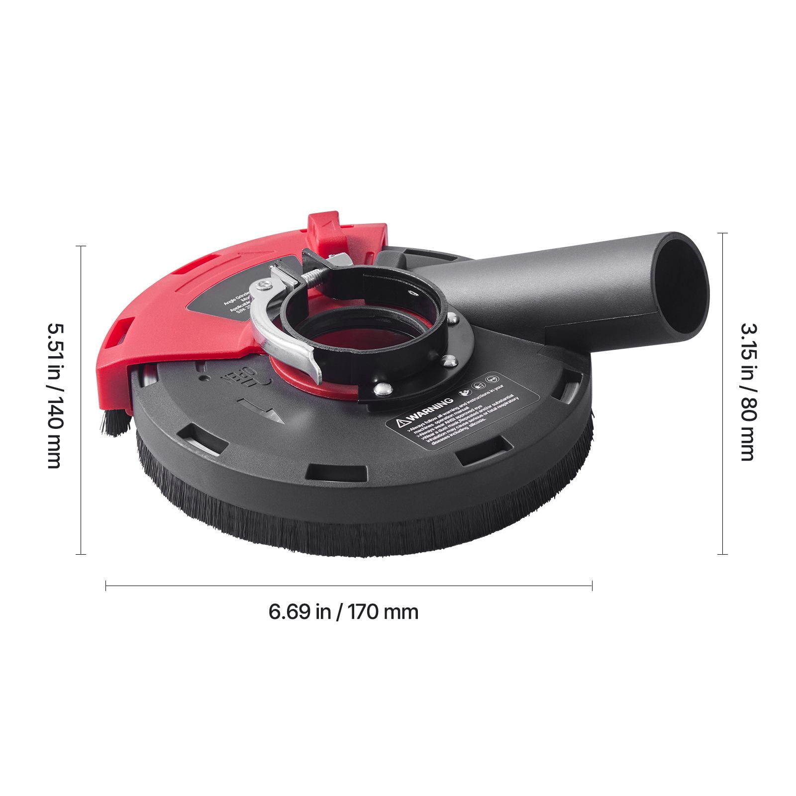 Universal 4-5 inch angle grinder dust cover, including 5-inch stone grinding cup wheel and 6 washers, can be connected to a wooden concrete vacuum cleaner
