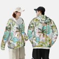 thumbnail image 3 of Rocae Watercolor Palm Tree Print Breathable Sun Protection Hoodie Quick-Dry Lightweight Long Sleeve Hoodie Unisex Running Sports Shirt Medium, 3 of 9