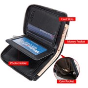 LAORENTOU Bifold Wallet with Coin Pocket for Men, RFID Blocking, Black