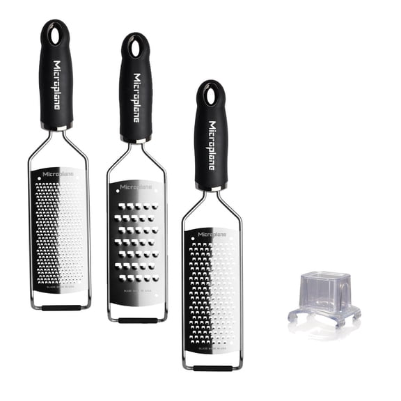 Microplane Gourmet Series 4pc Cheese Grater Set, Stainless Steel, Dishwasher Safe