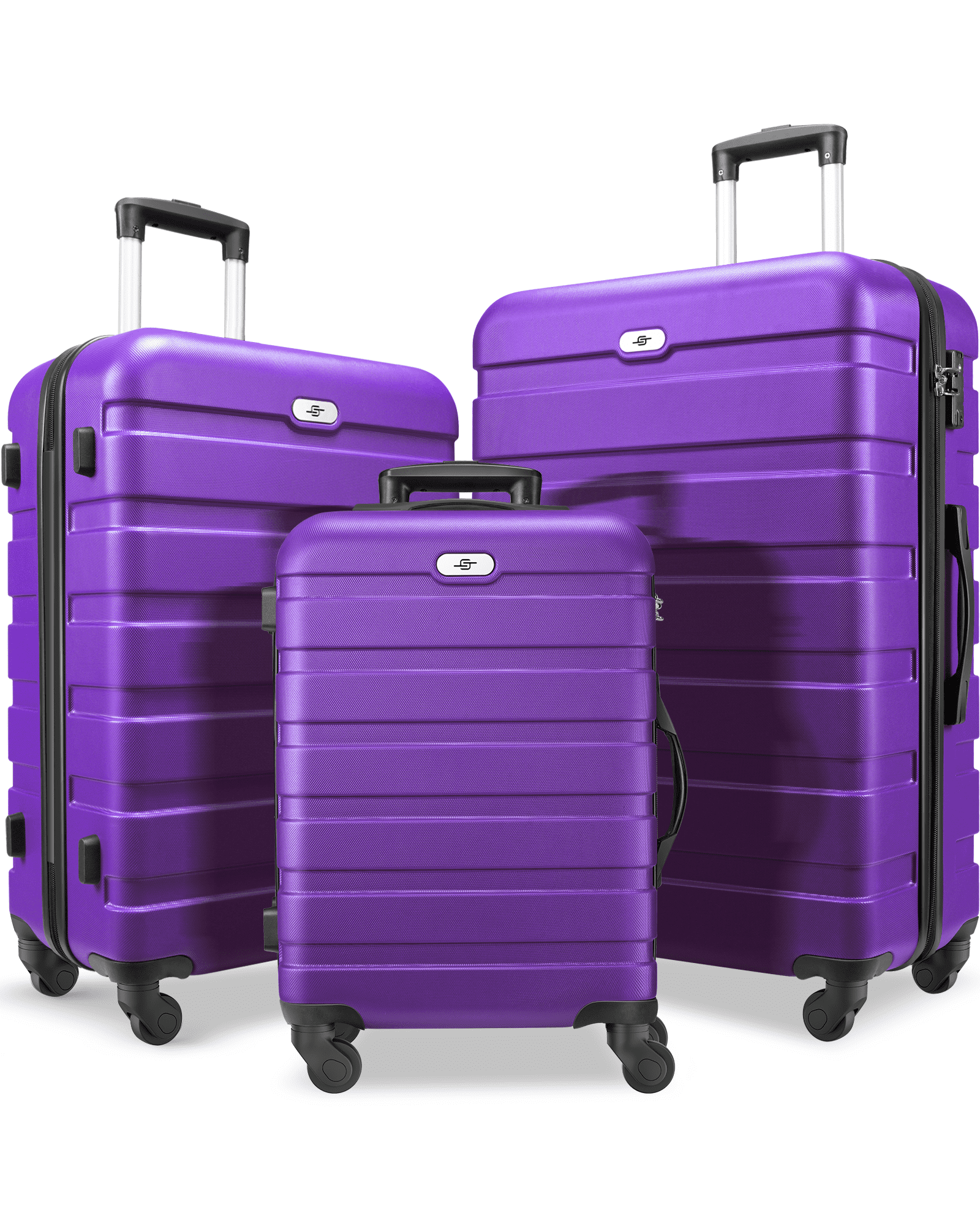 3 Piece Luggage Sets Hard Shell Suitcase Set with Spinner Wheels for