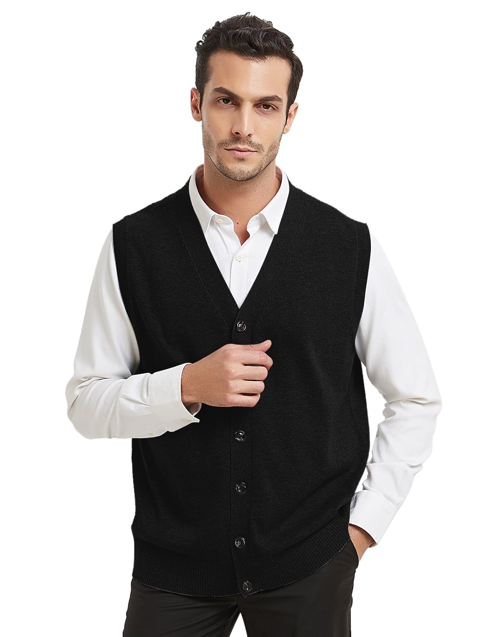black sweater vest mens