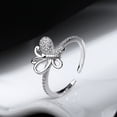 thumbnail image 2 of Cubic Zirconia Butterfly Sterling Silver Open Statement Rings for Women, 2 of 6