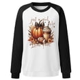 thumbnail image 3 of Fiaer Thanksgiving Women Sweatshirts Crew Neck Cute Graphic Pullover Plus Size Long Sleeve Baggy Fashion Casual Tops Black S, 3 of 3