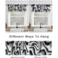 thumbnail image 4 of Black White Grey Valances Curtain for Windows Short Kitchen Curtains, Modern Abstract Fluid Geometric Art Rod Pocket Window Valance Curtains Drapes for Bedroom Cafe Living Room 54"x18", 4 of 6