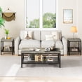 thumbnail image 5 of MIERES Living Room Coffee Table Set, Coffee Table and Side Table Combination, Metal Frame Coffee Table Set, Suitable for Living Rooms, Apartments, Offices, Farmhouse Gray, 5 of 10