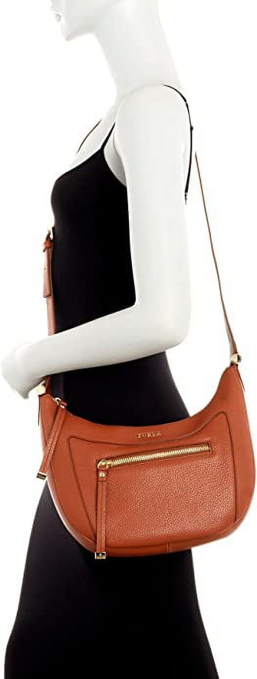 FURLA Ginevra Pebbled Leather Crossbody Bag (CUOIO (Brown)) 