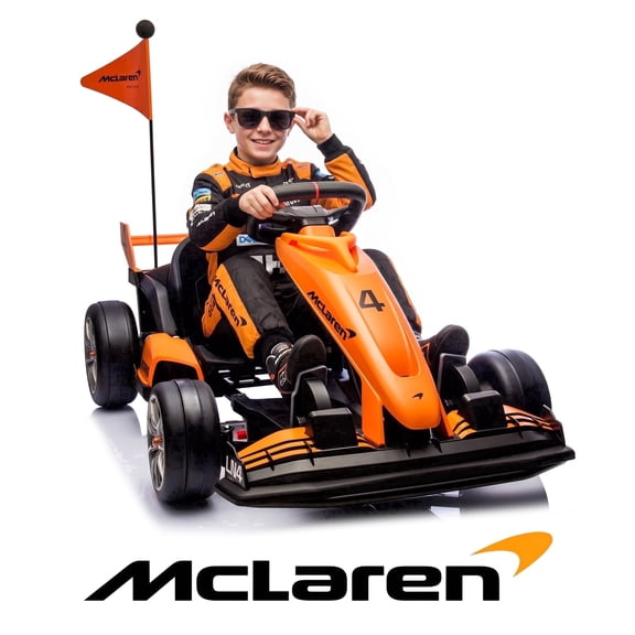 36V Electric Go Kart for Kids, Licensed McLaren Ride On Toys for Big Kids w/ 3 Level Adjustable Seat, 2 Speeds, Battery Powered Drift Racing Go Kart w/ Rear Wheels for Age 6 Boys Girls