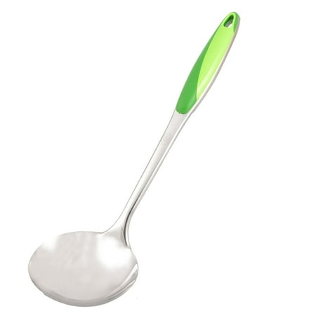 Unique Bargains Kitchenware Tableware Green Plastic Covered Handle Soup Ladle Spoon