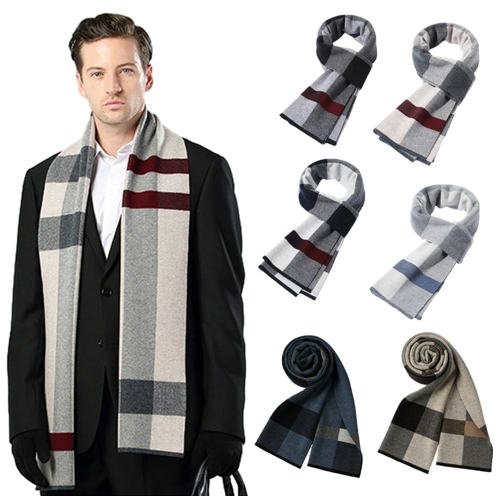Foulard en Laine pour Hommes Foulard Longue Foulard d'Hiver Chaude