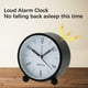 thumbnail image 2 of Reloj despertador analógico, reloj despertador con luz nocturna, reloj silencioso, reloj de escritorio analógico silencioso (negro) Feliz Sencillez, 2 of 3