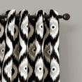thumbnail image 4 of Lush Decor Diamond Ikat Room Darkening 84" x 52" Ikat Black Metal Grommets 2-Pc Set Window Panel, 4 of 9