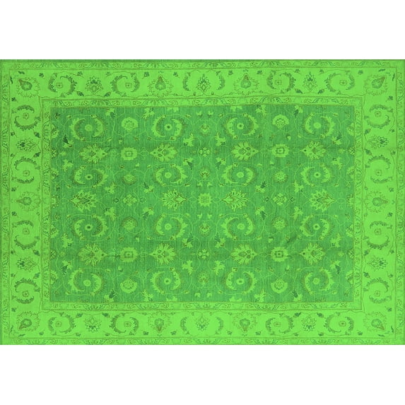Ahgly Company Indoor Rectangle Oriental Green Industrial Area Rugs, 2' x 3'