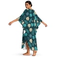 thumbnail image 2 of Xoenoiee Tropical Monstera Palm Leaves Print Kaftan Dresses for Women V-Neck Swimsuit Cover Up Plus Size Beach Maxi Dress Boho Caftan Loungewear Lightweight Mumu Dresses, 2 of 7
