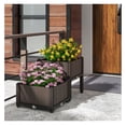 thumbnail image 3 of Raised Garden Bed Kit 2-Pack, Elevated Planter Box for Vegetables, Flowers, Herbs - 16x16x17.5in, Brown PP Plastic, Self-Watering, Easy Assembly, Space Saving, 3 of 9